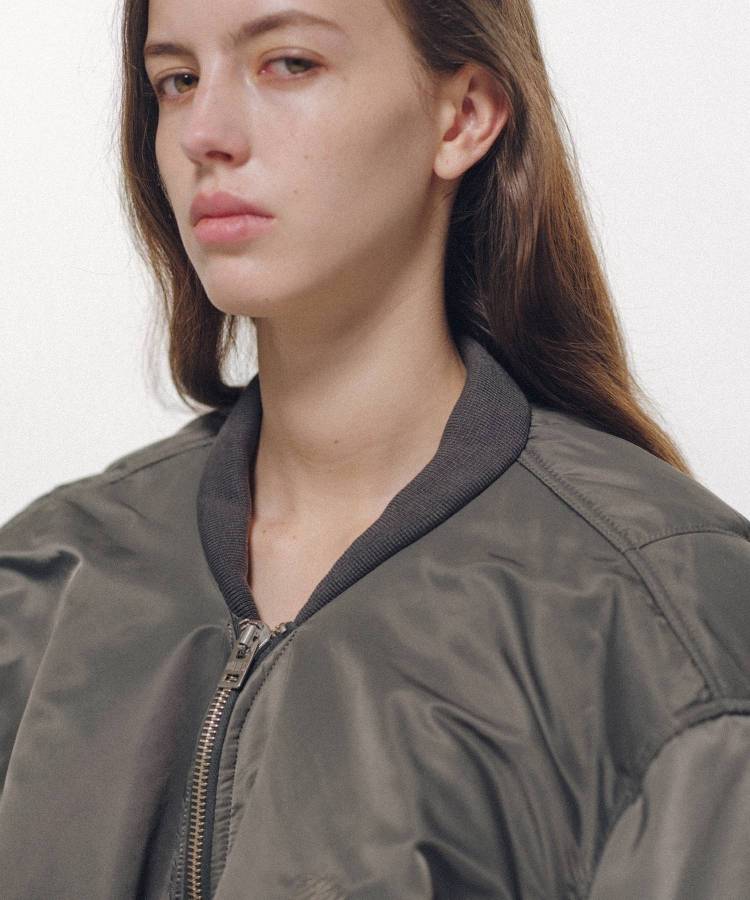 Heavy Nylon Twill Bomber Jacket
