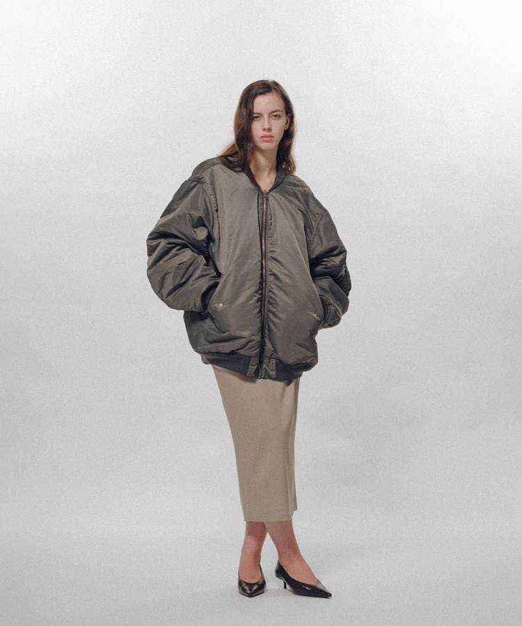Heavy Nylon Twill Bomber Jacket