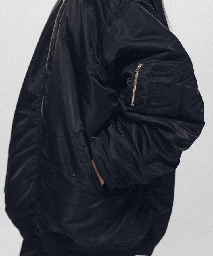 Heavy Nylon Twill Bomber Jacket