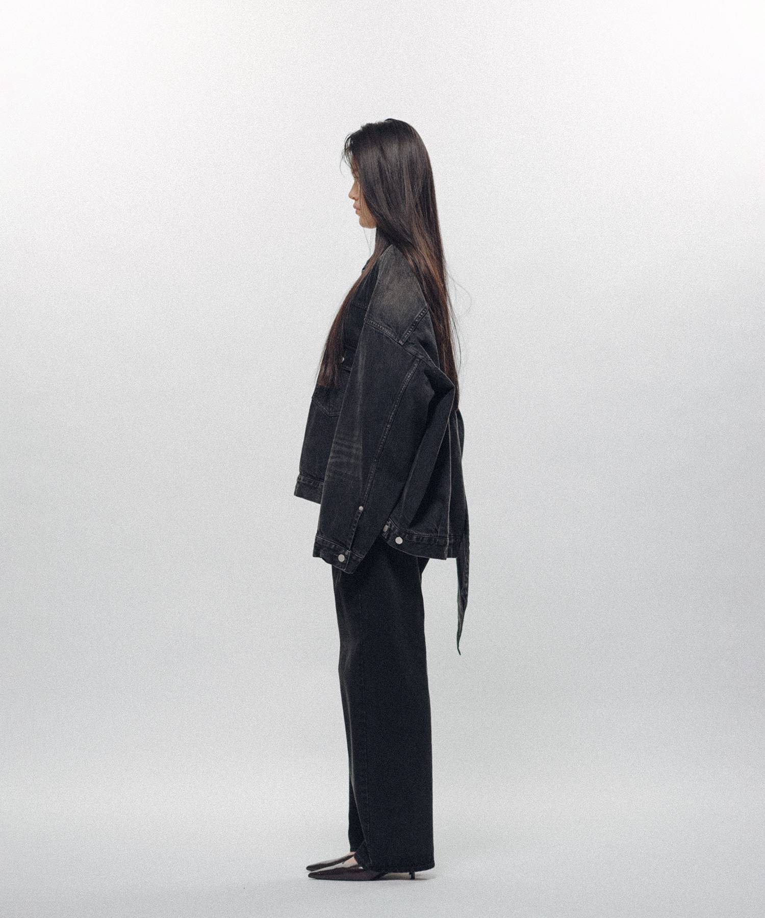 Denim Long Collar Jacket
