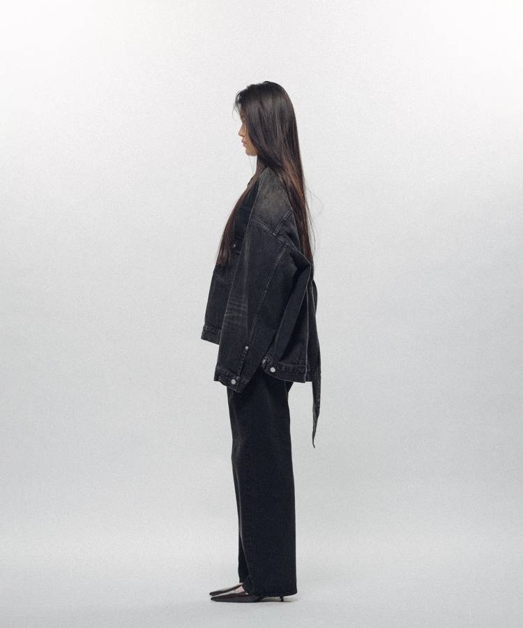 Denim Long Collar Jacket