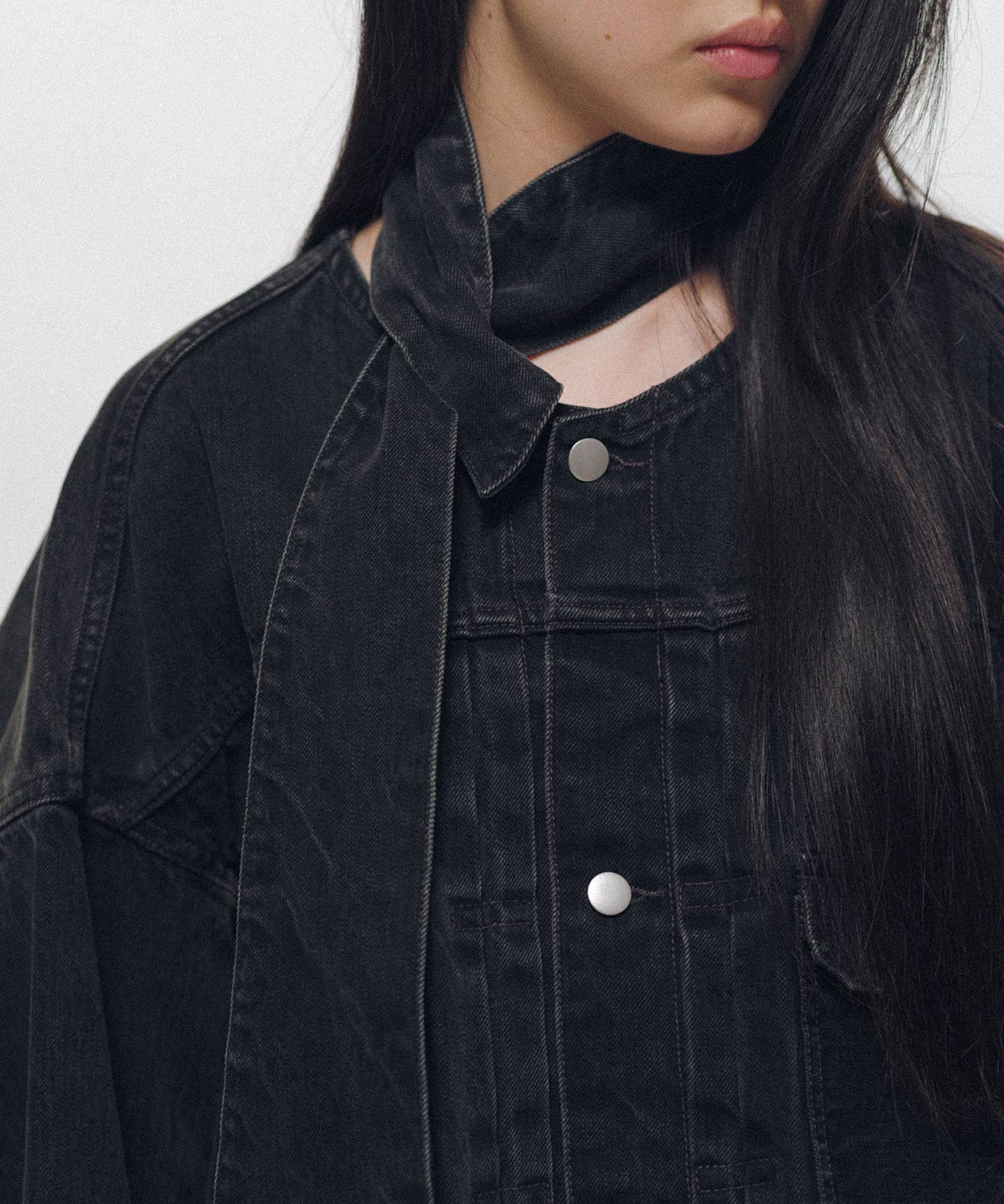 Denim Long Collar Jacket