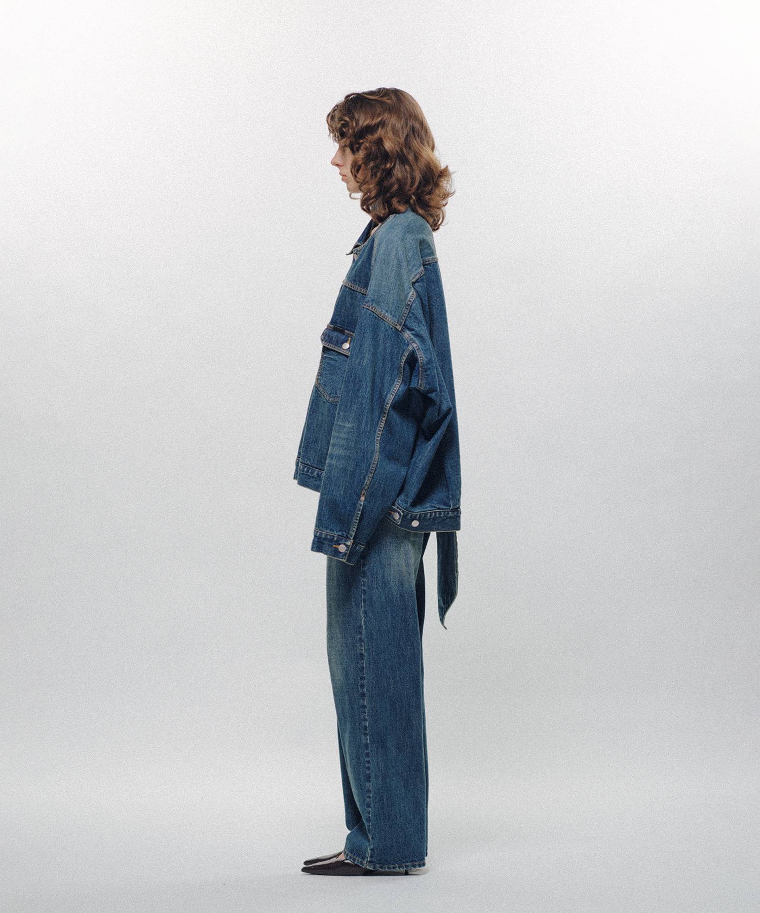 Denim Long Collar Jacket