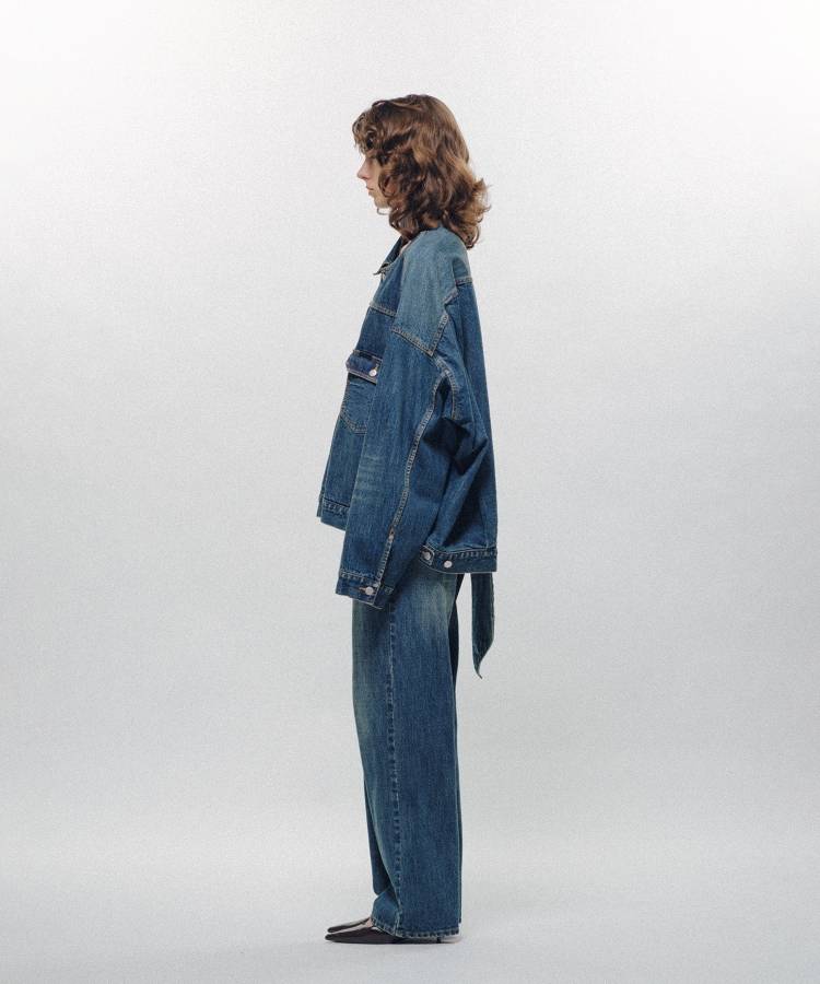 Denim Long Collar Jacket