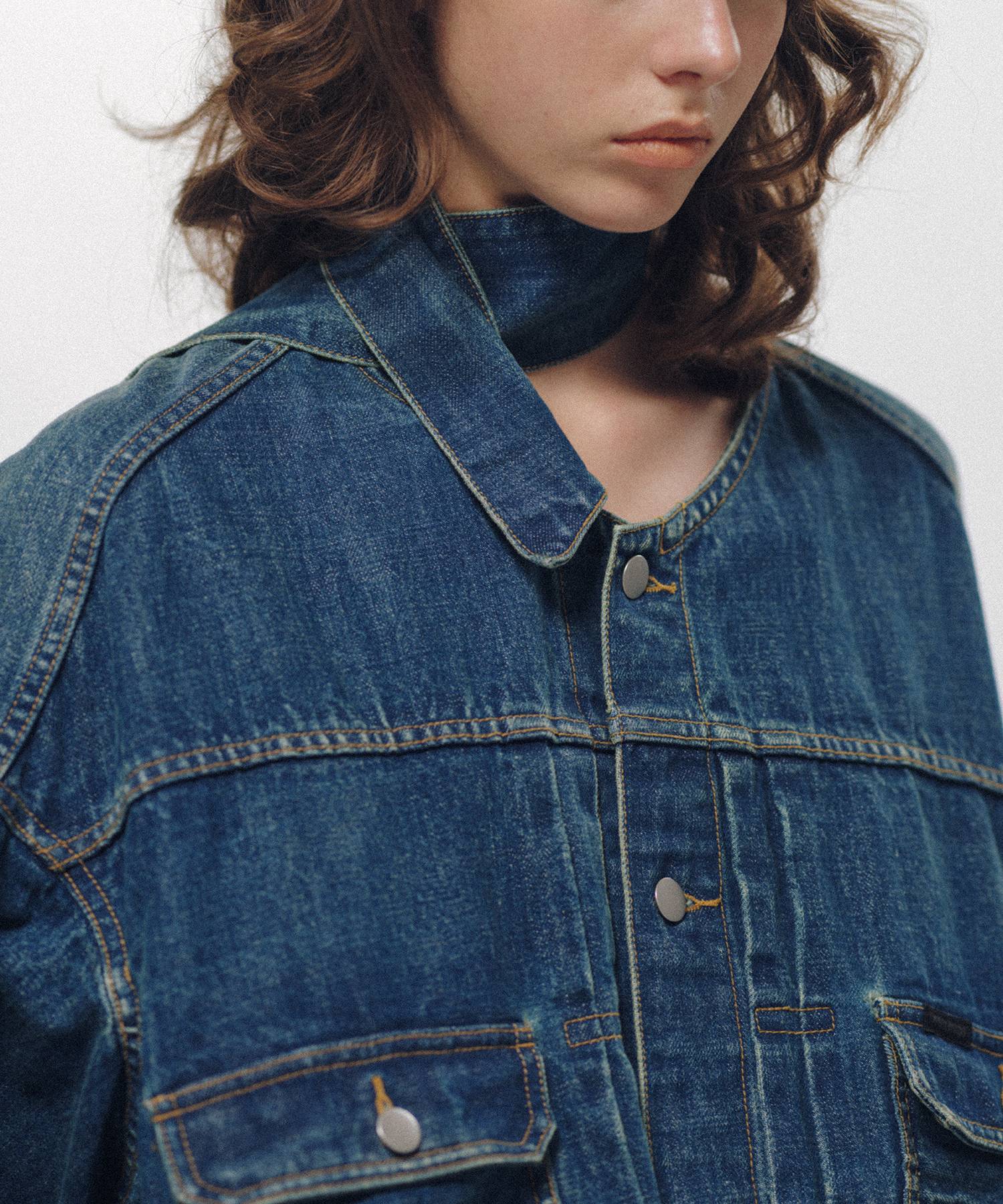Denim Long Collar Jacket