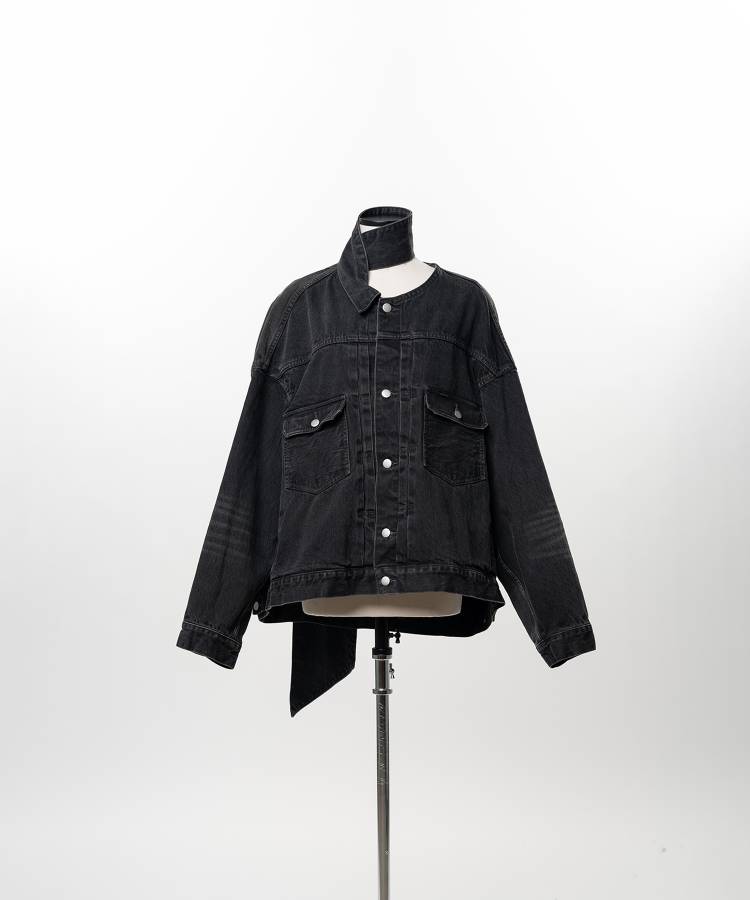 Denim Long Collar Jacket