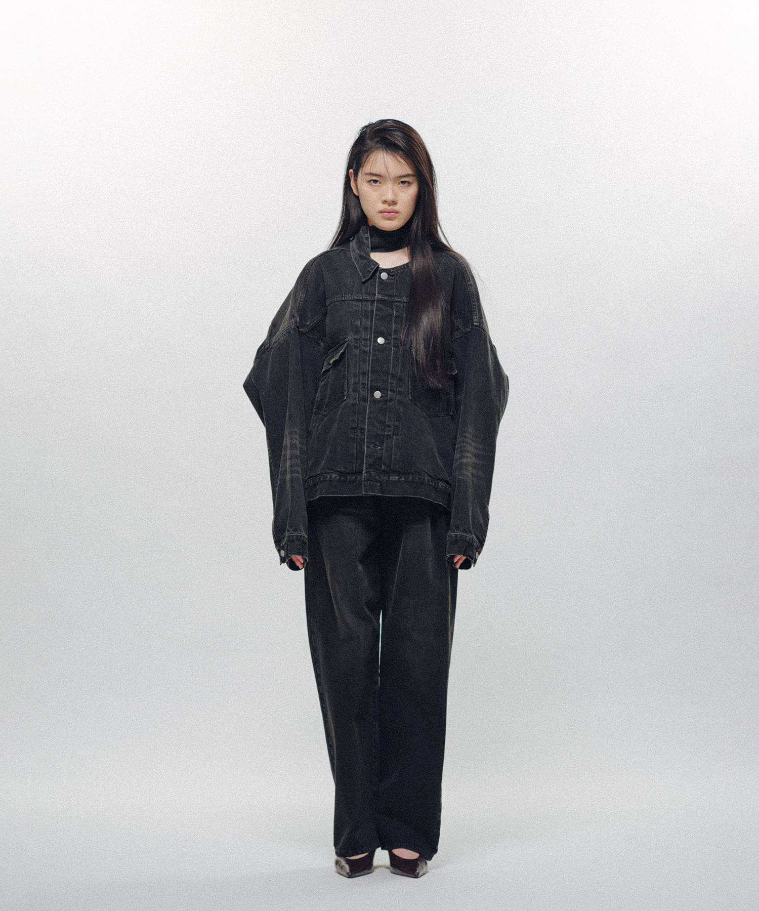 Denim Long Collar Jacket