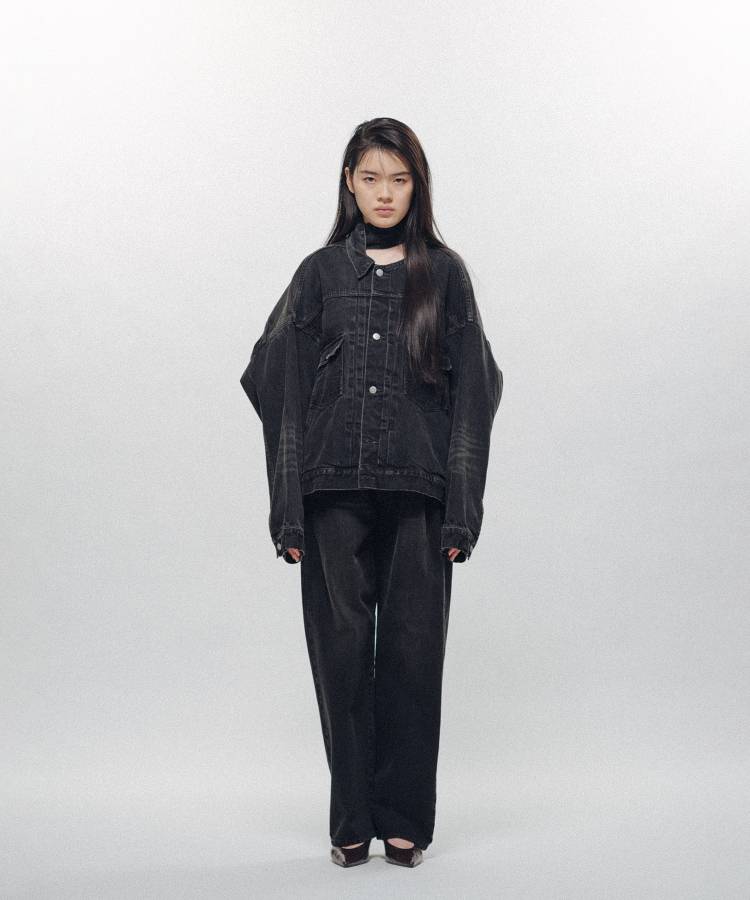 Denim Long Collar Jacket