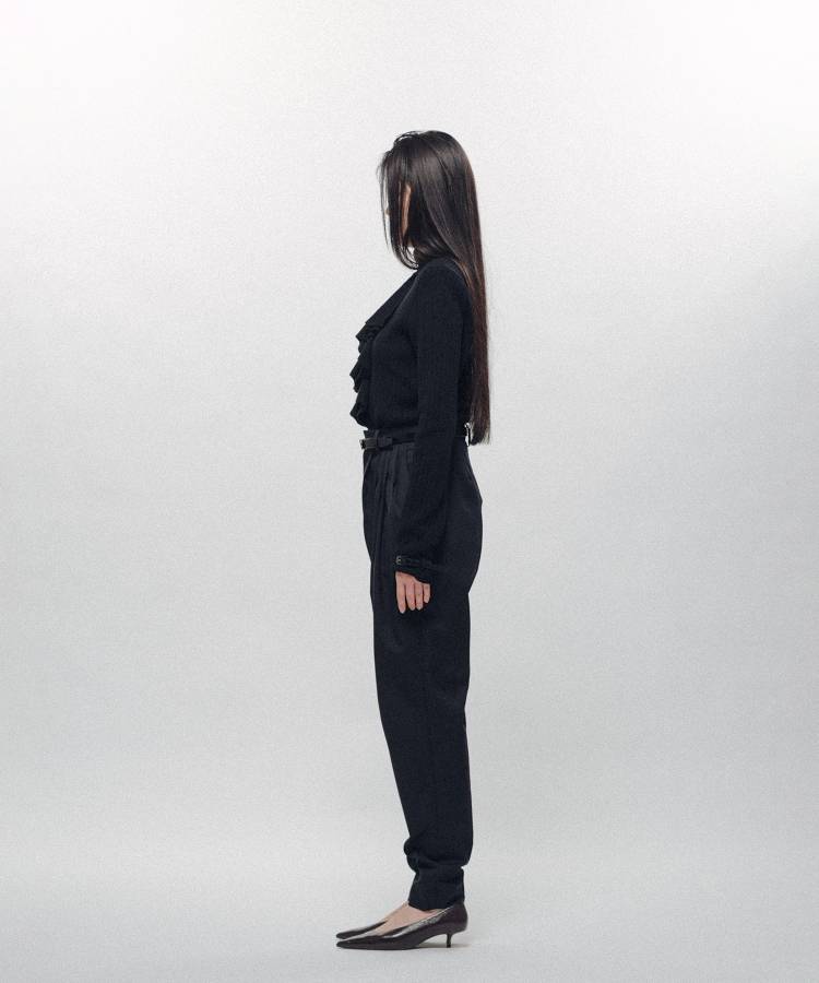 Pleated Tapered Trousers