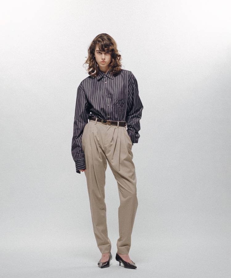 Pleated Tapered Trousers