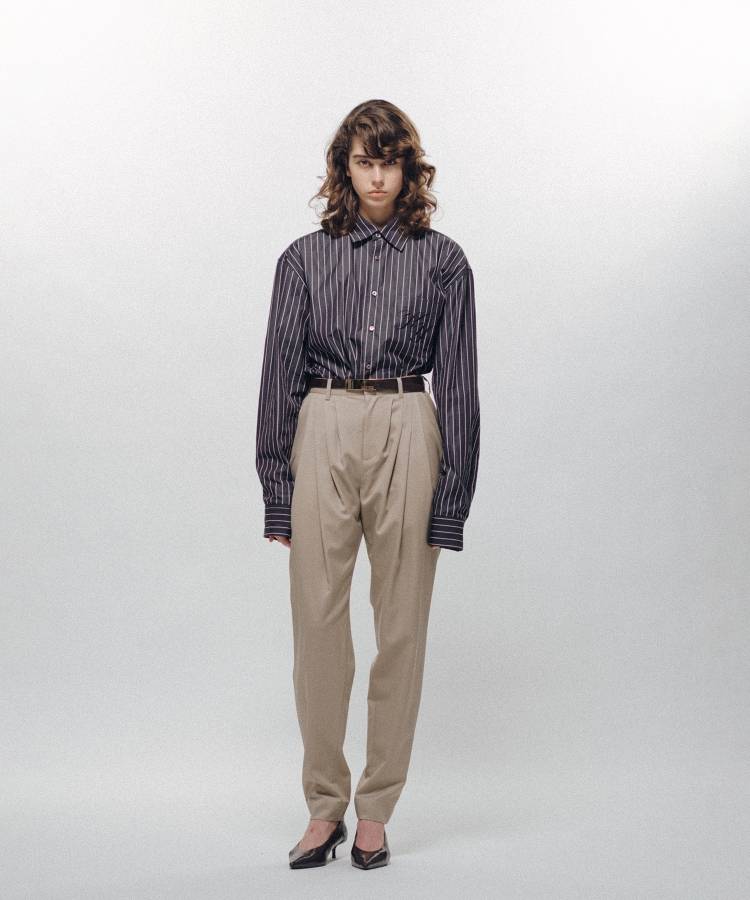 Pleated Tapered Trousers