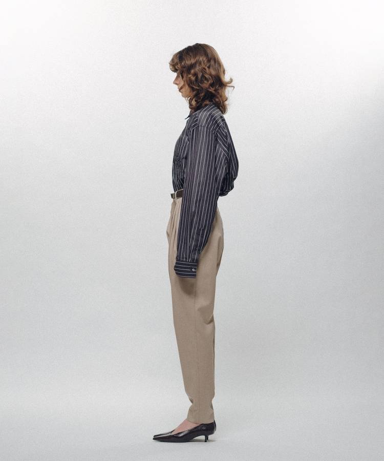 Pleated Tapered Trousers