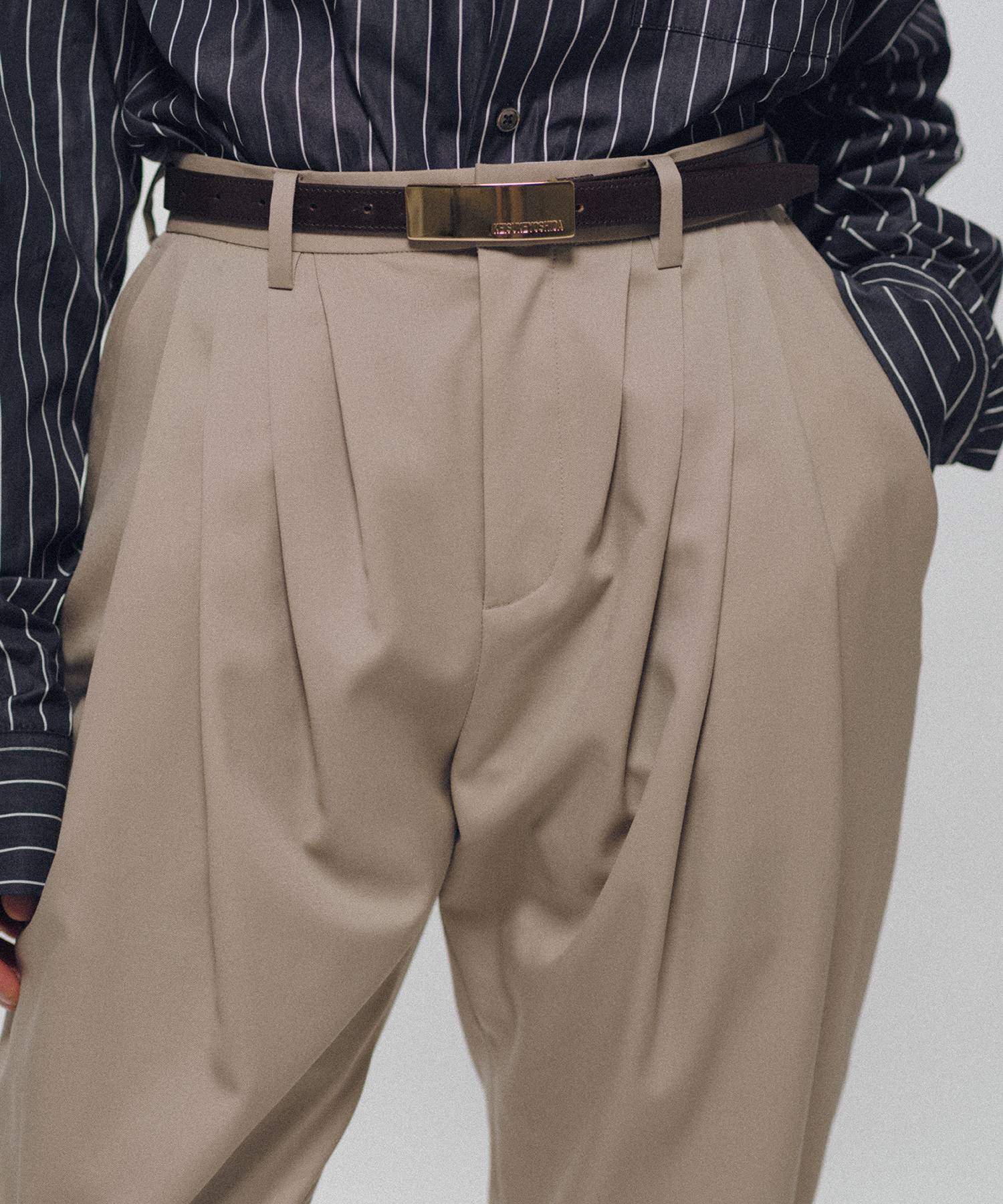 Pleated Tapered Trousers