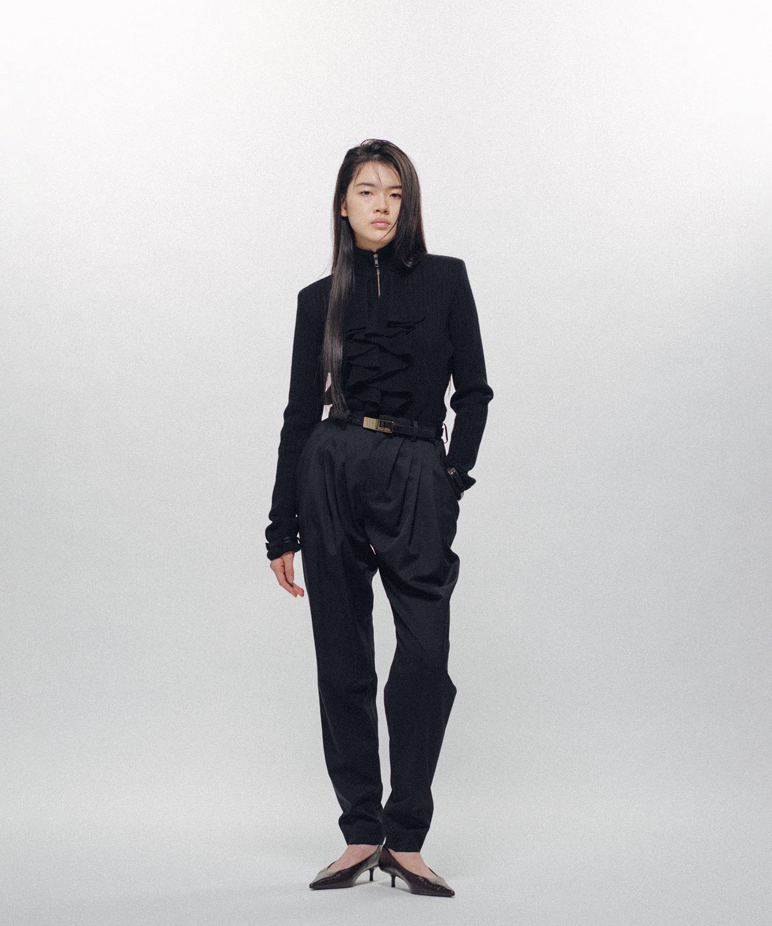 Pleated Tapered Trousers