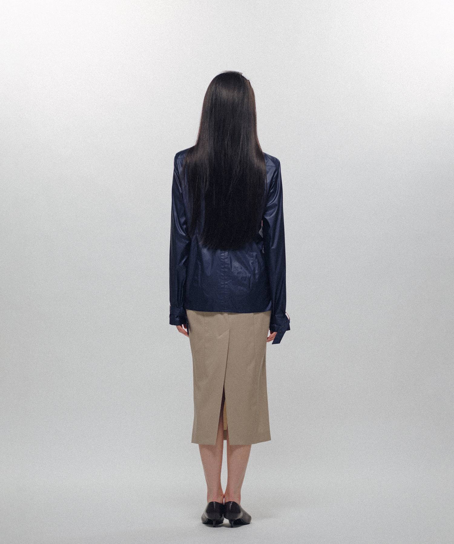 Ruffle-Front Racer Shirt