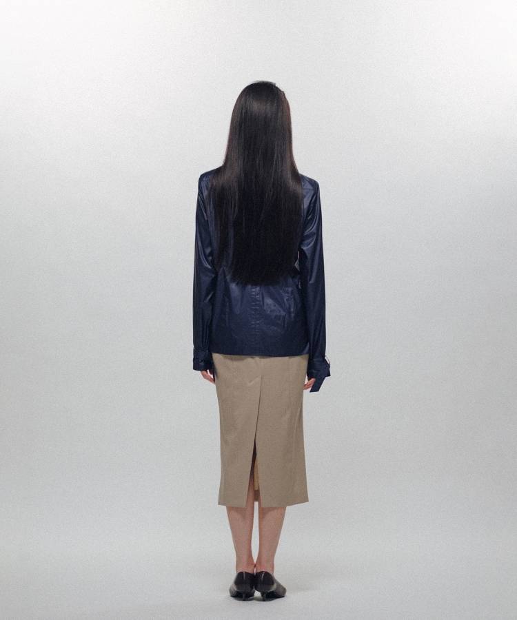 Ruffle-Front Racer Shirt