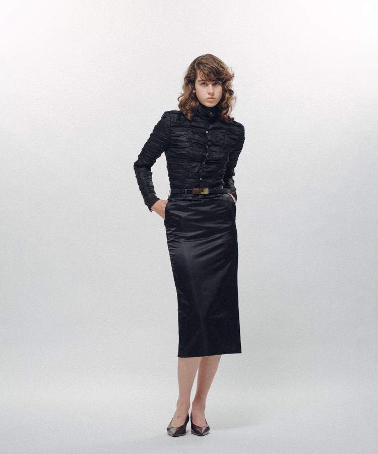 All-Over Ruched Shirt