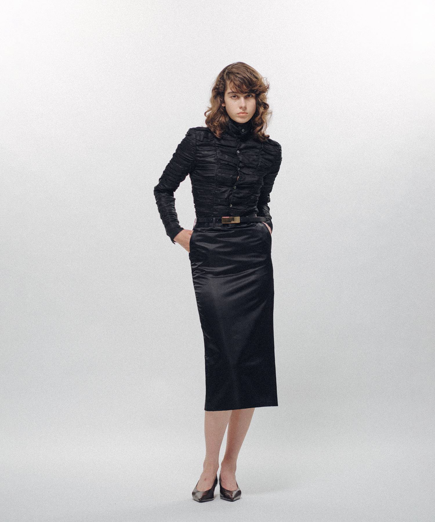 All-Over Ruched Shirt