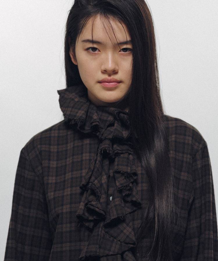 Ruffle-Trimmed Plaid Flannel Shirt