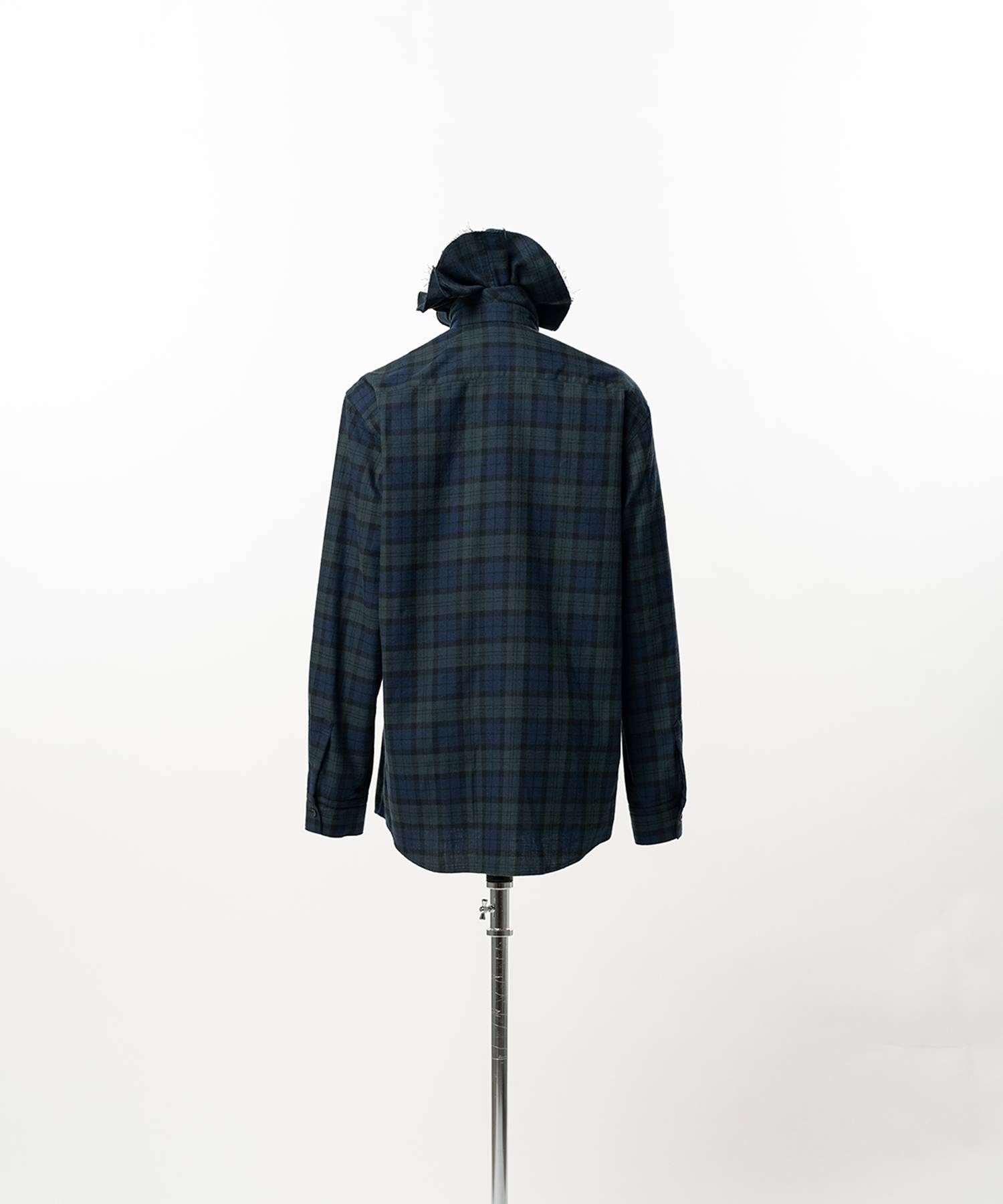 Ruffle-Trimmed Plaid Flannel Shirt