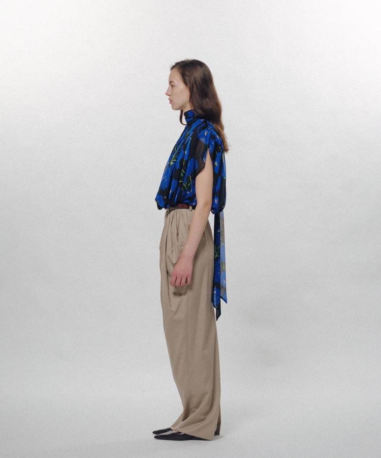 Balloon Hem Pleated Top