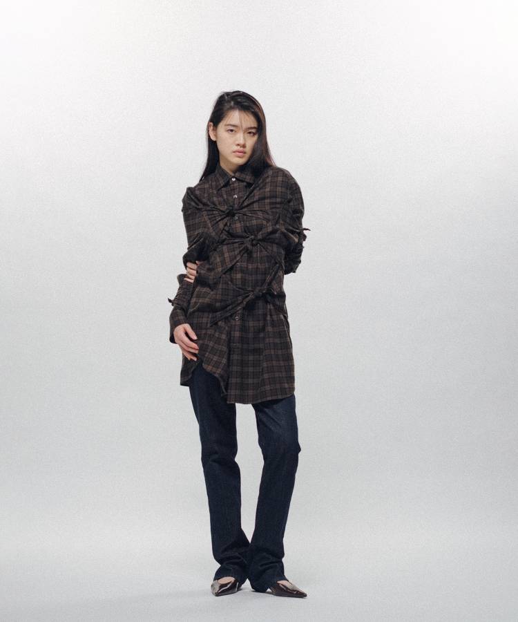 Check Ribbon Shirt