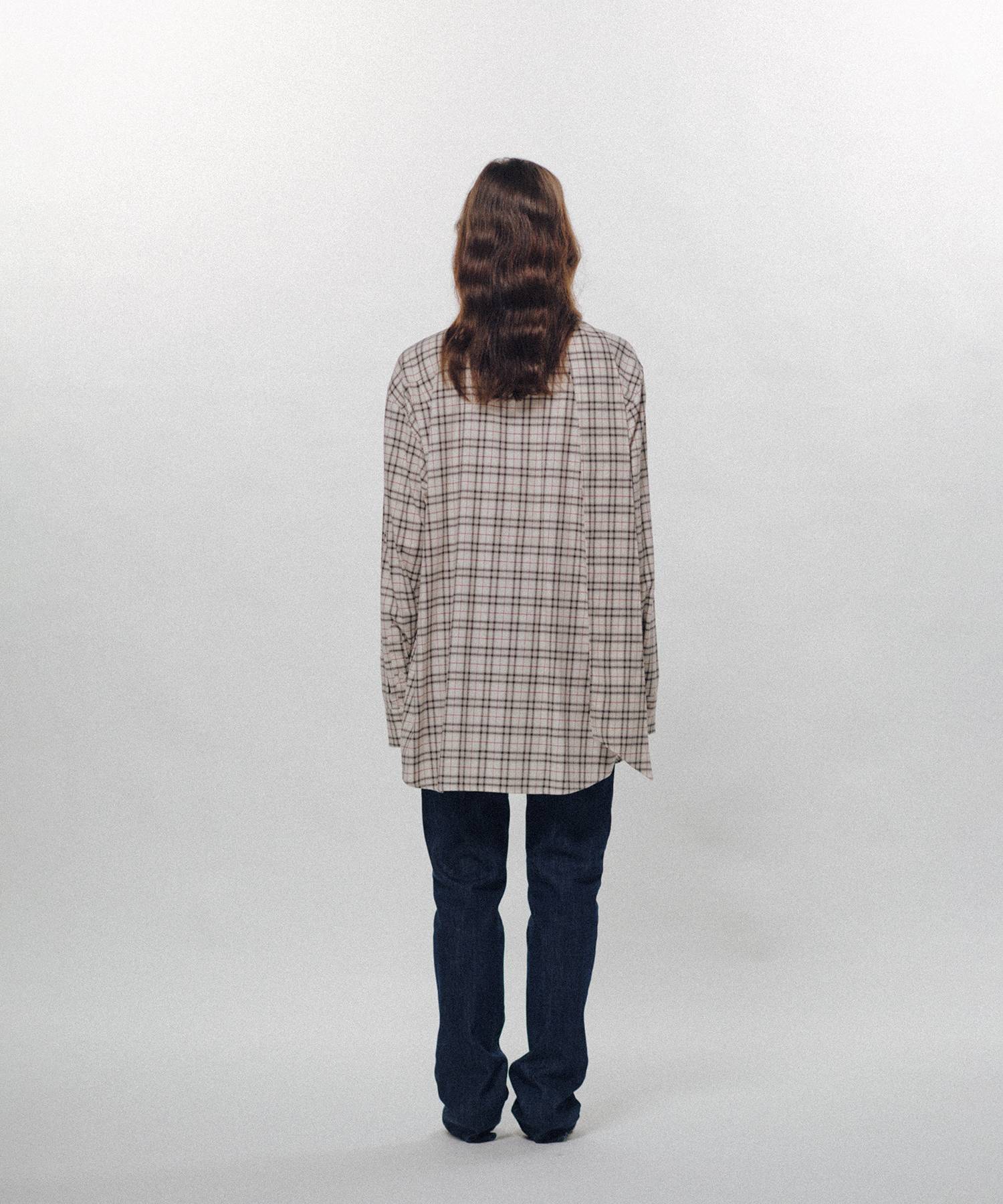 Check Long Collar Shirt