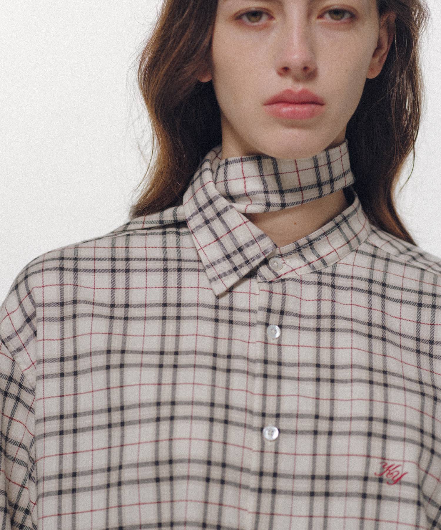 Check Long Collar Shirt