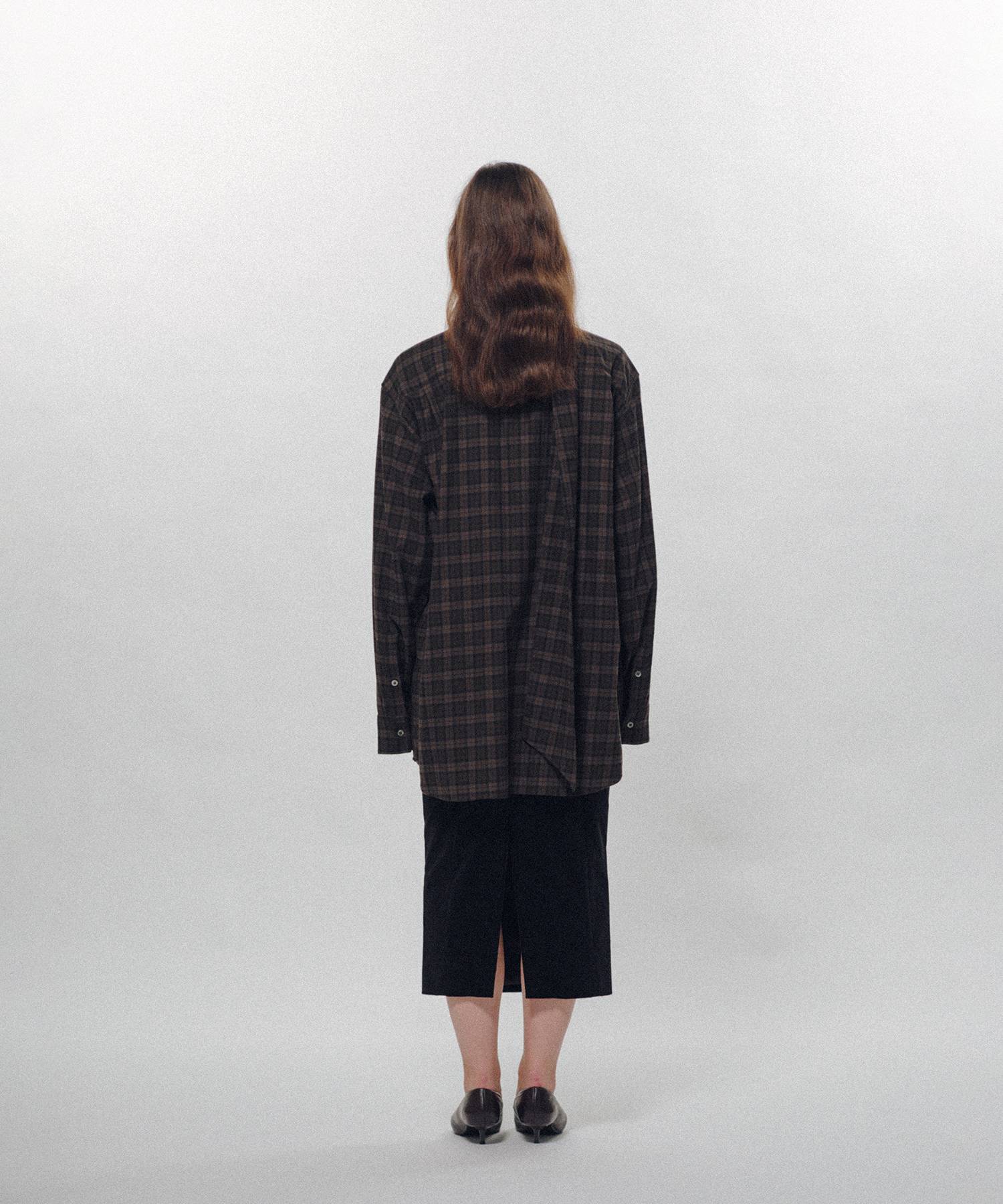 Check Long Collar Shirt