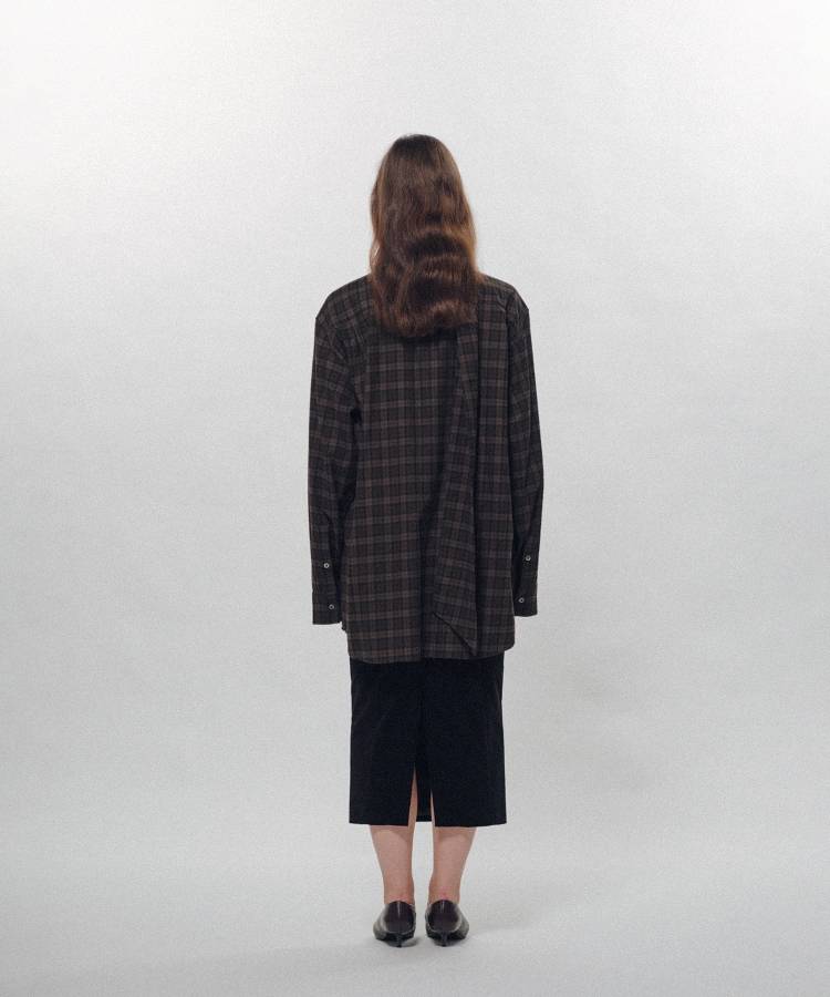 Check Long Collar Shirt