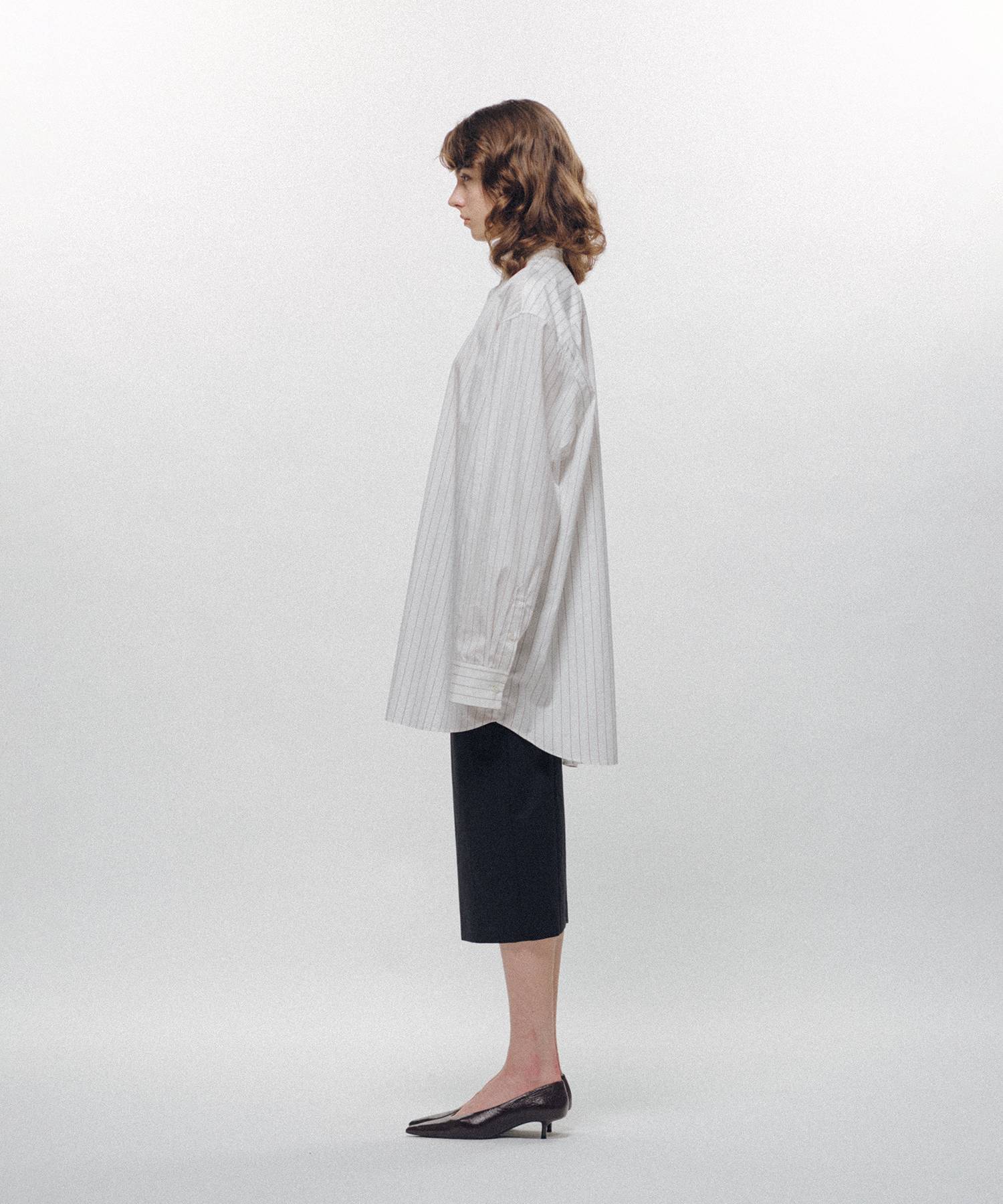 Stripe Long Collar Shirt