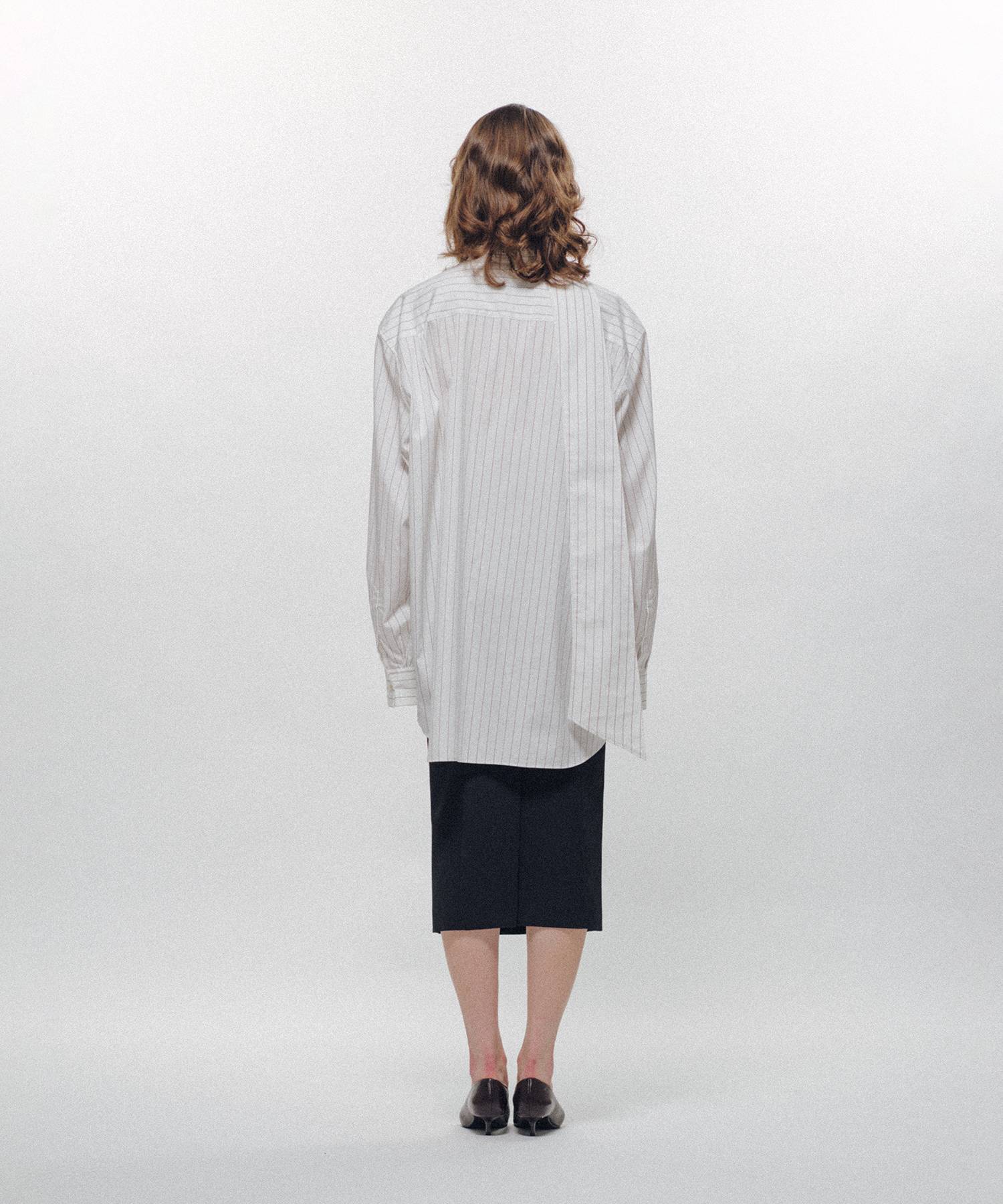 Stripe Long Collar Shirt