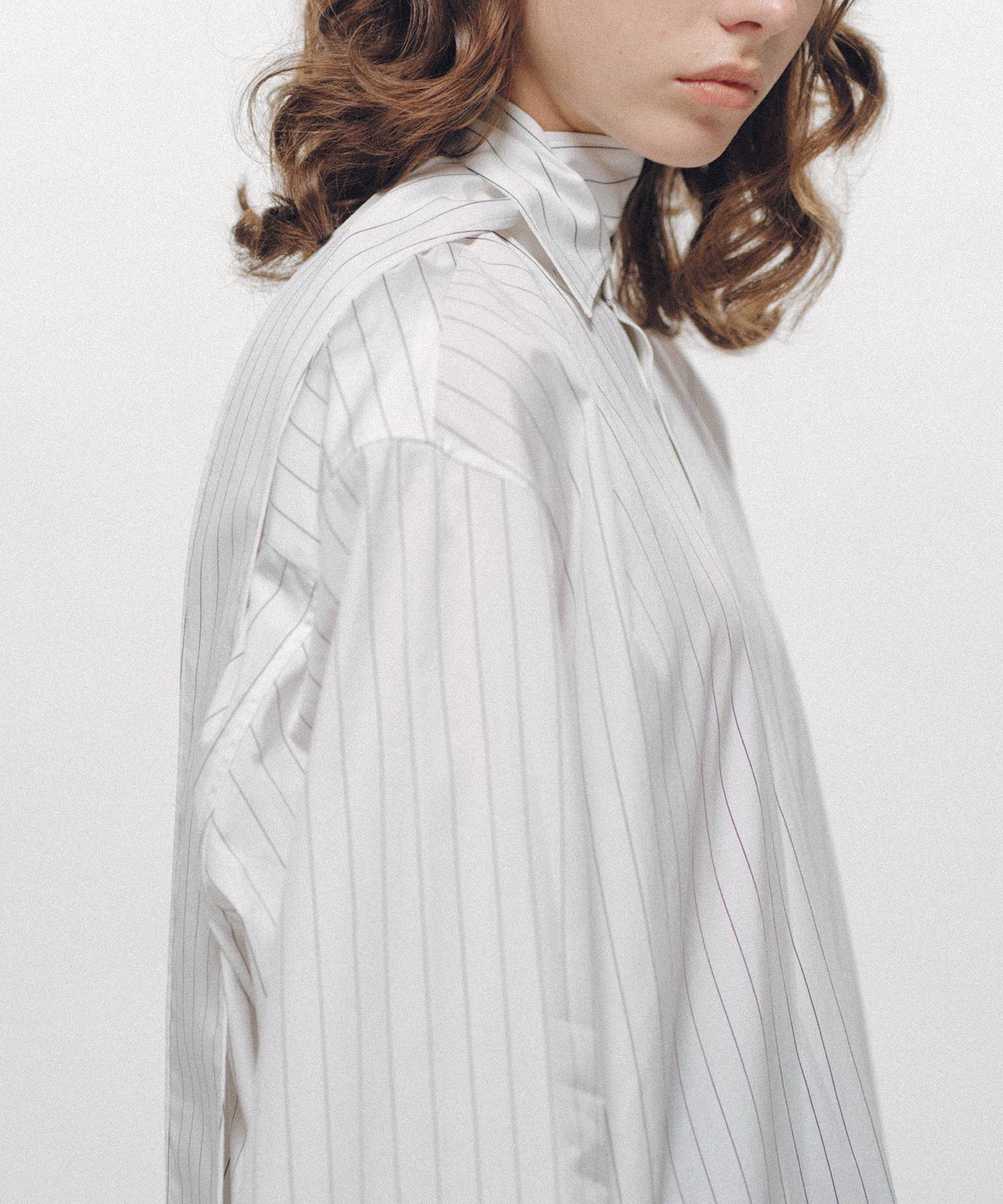 Stripe Long Collar Shirt