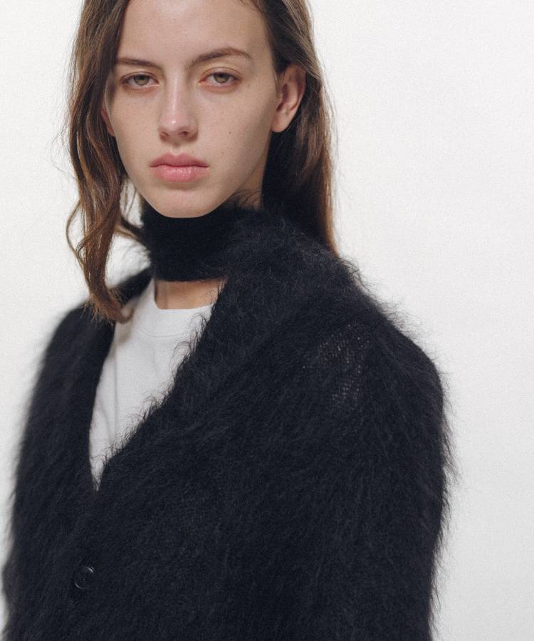Mohair Knit Cardigan Cropped