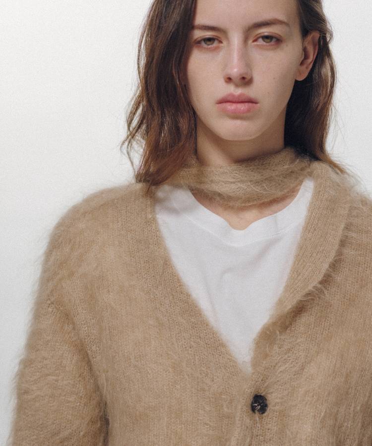 Mohair Knit Cardigan Cropped