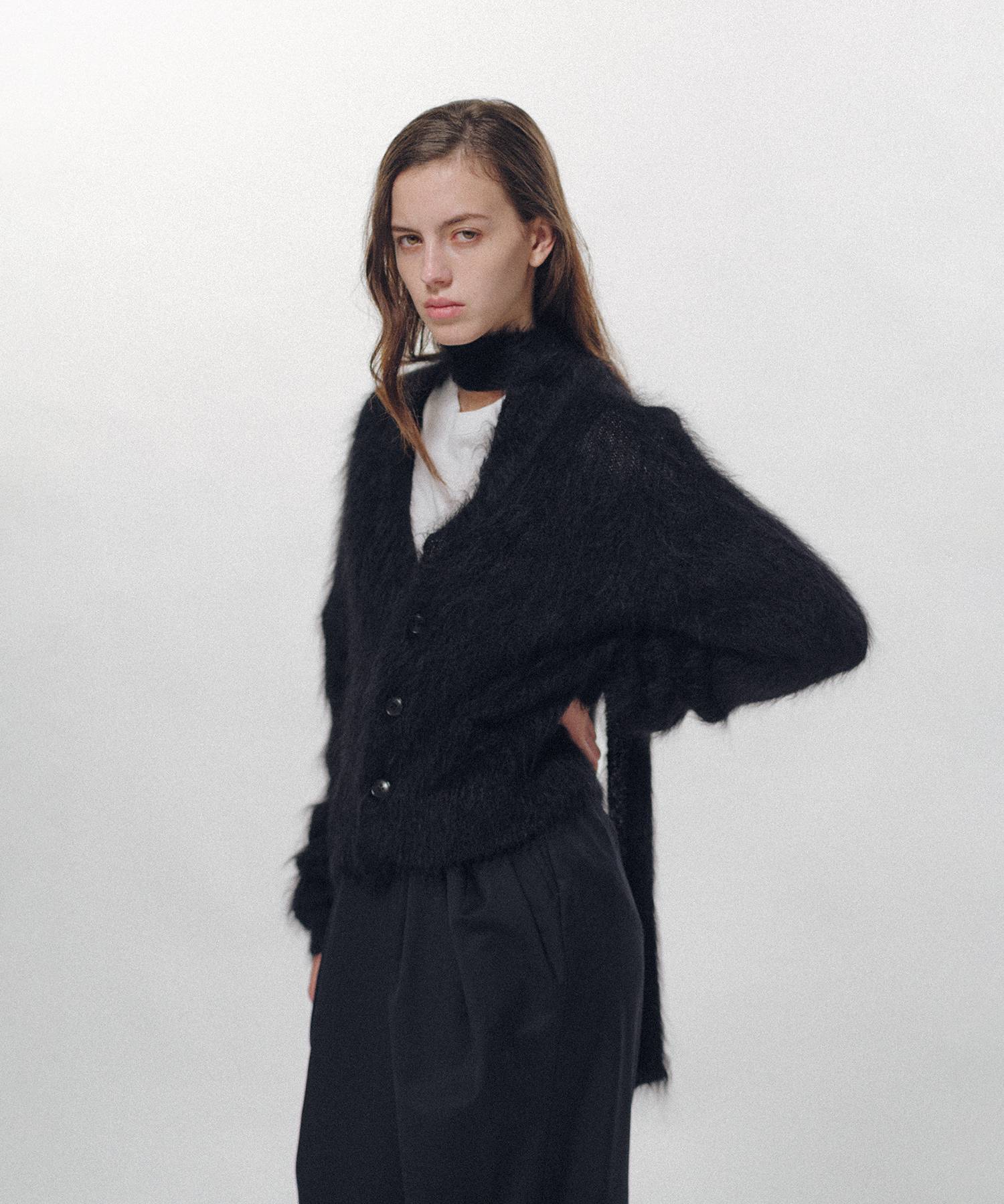 Mohair Knit Cardigan Cropped