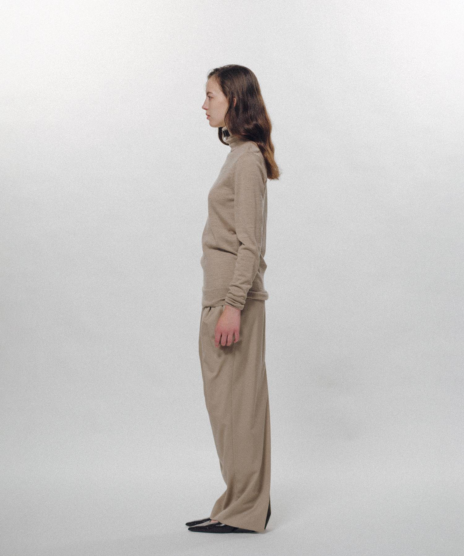 Belted High-Neck Sweater