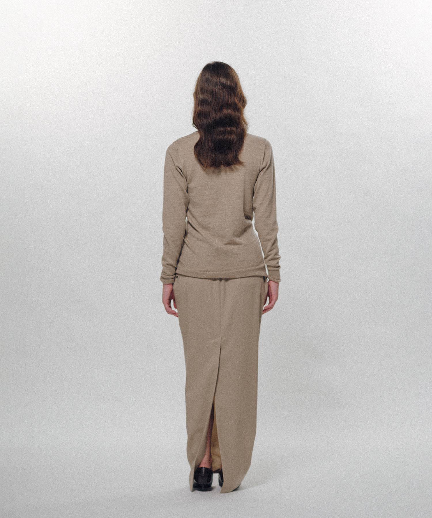Belted High-Neck Sweater