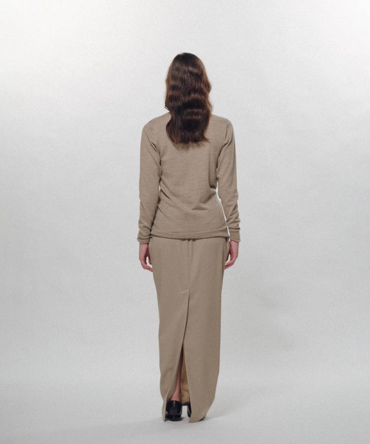 Belted High-Neck Sweater