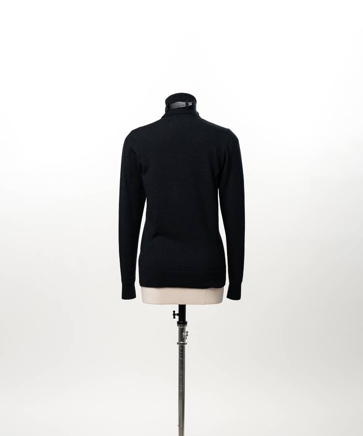 Belted High-Neck Sweater