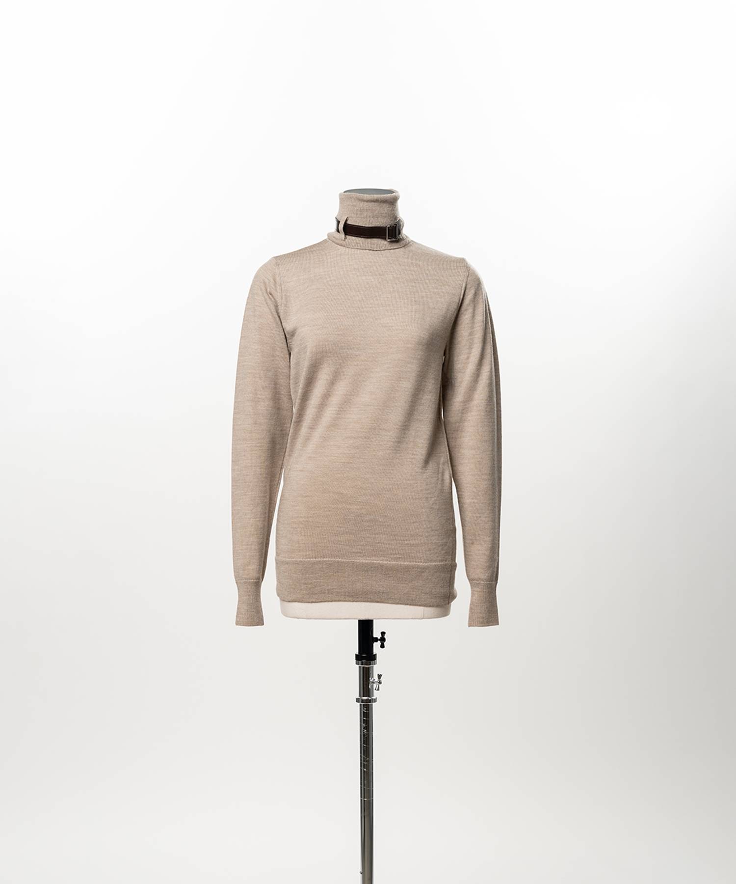 Belted High-Neck Sweater