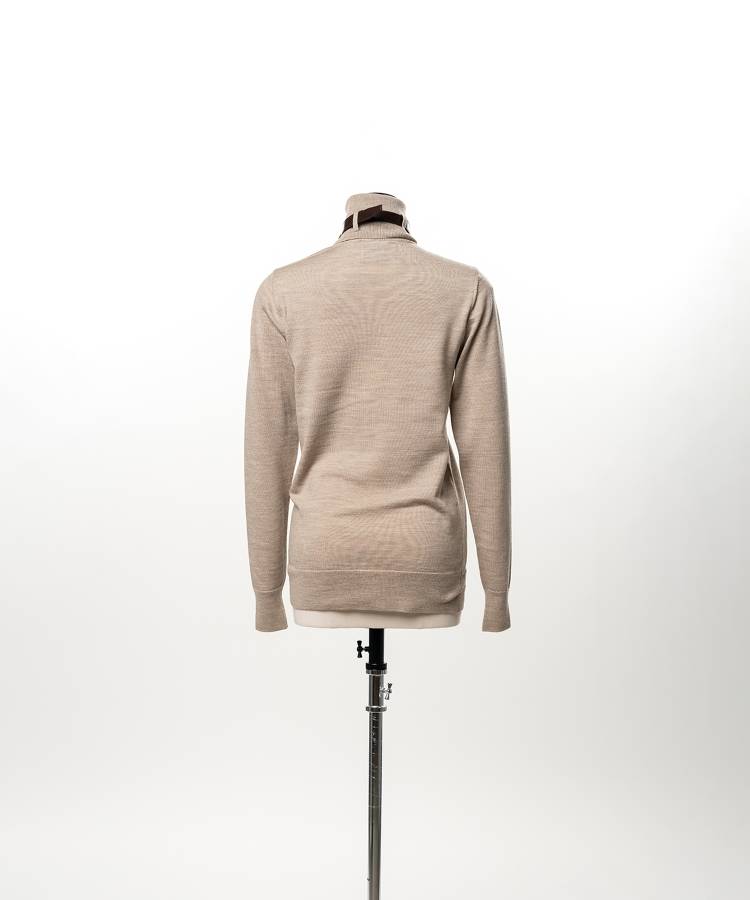Belted High-Neck Sweater