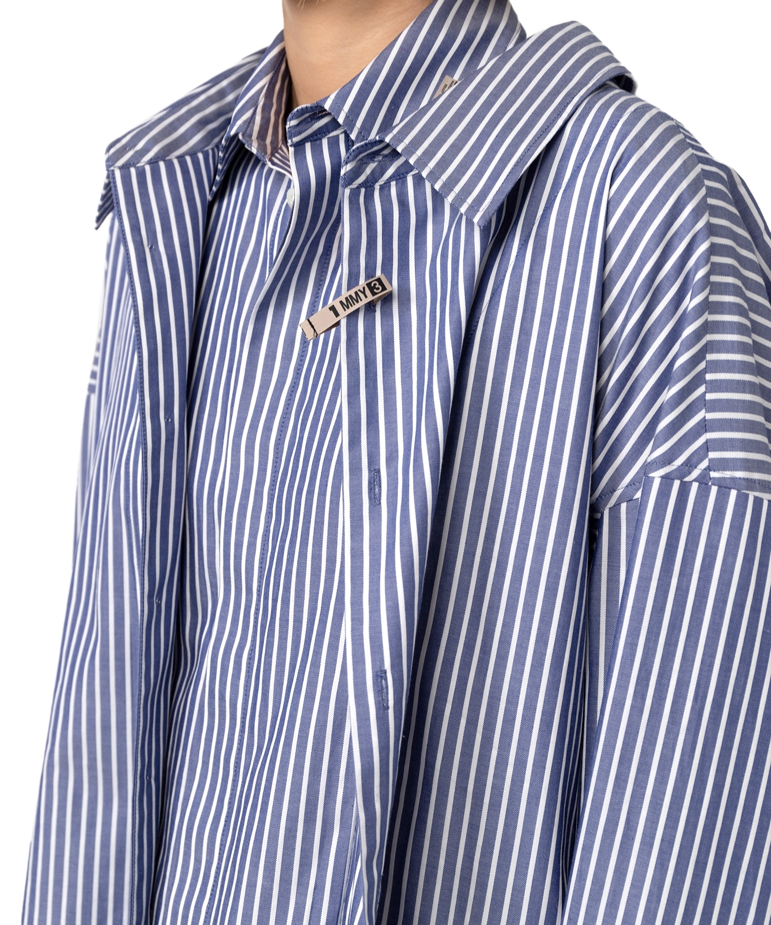 ミハラヤスヒロ Double Layerd Stripe Shirt