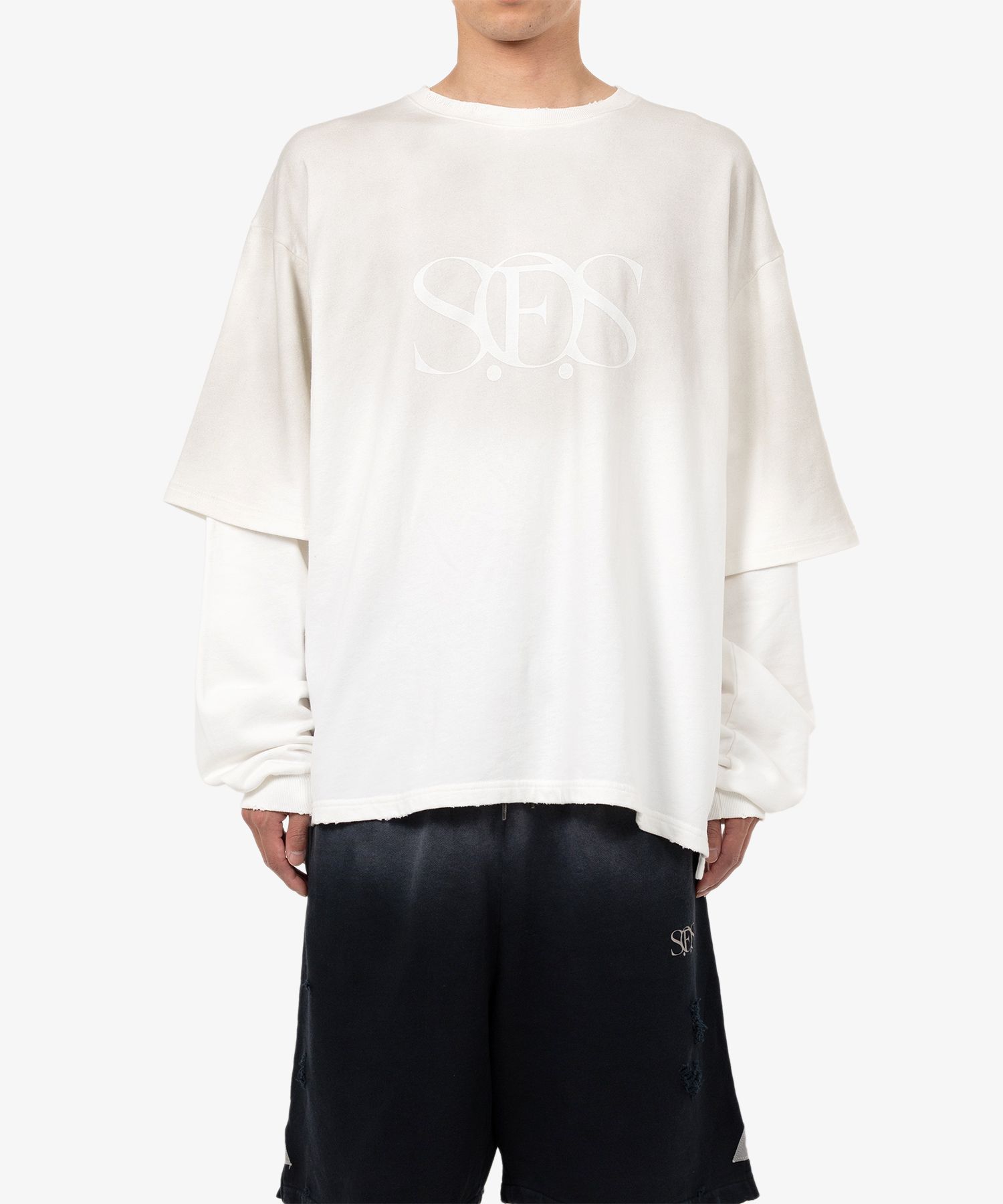 S.O.S Sun Faded Like Layered Sweatshirt