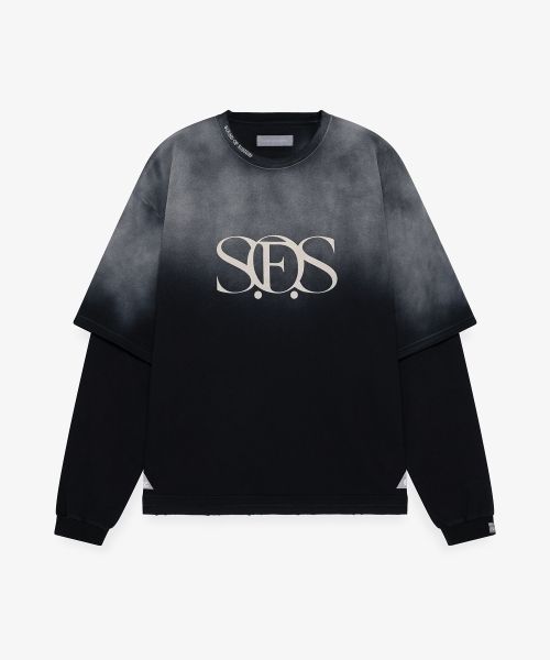 S.O.S Sun Faded Like Layered Sweatshirt