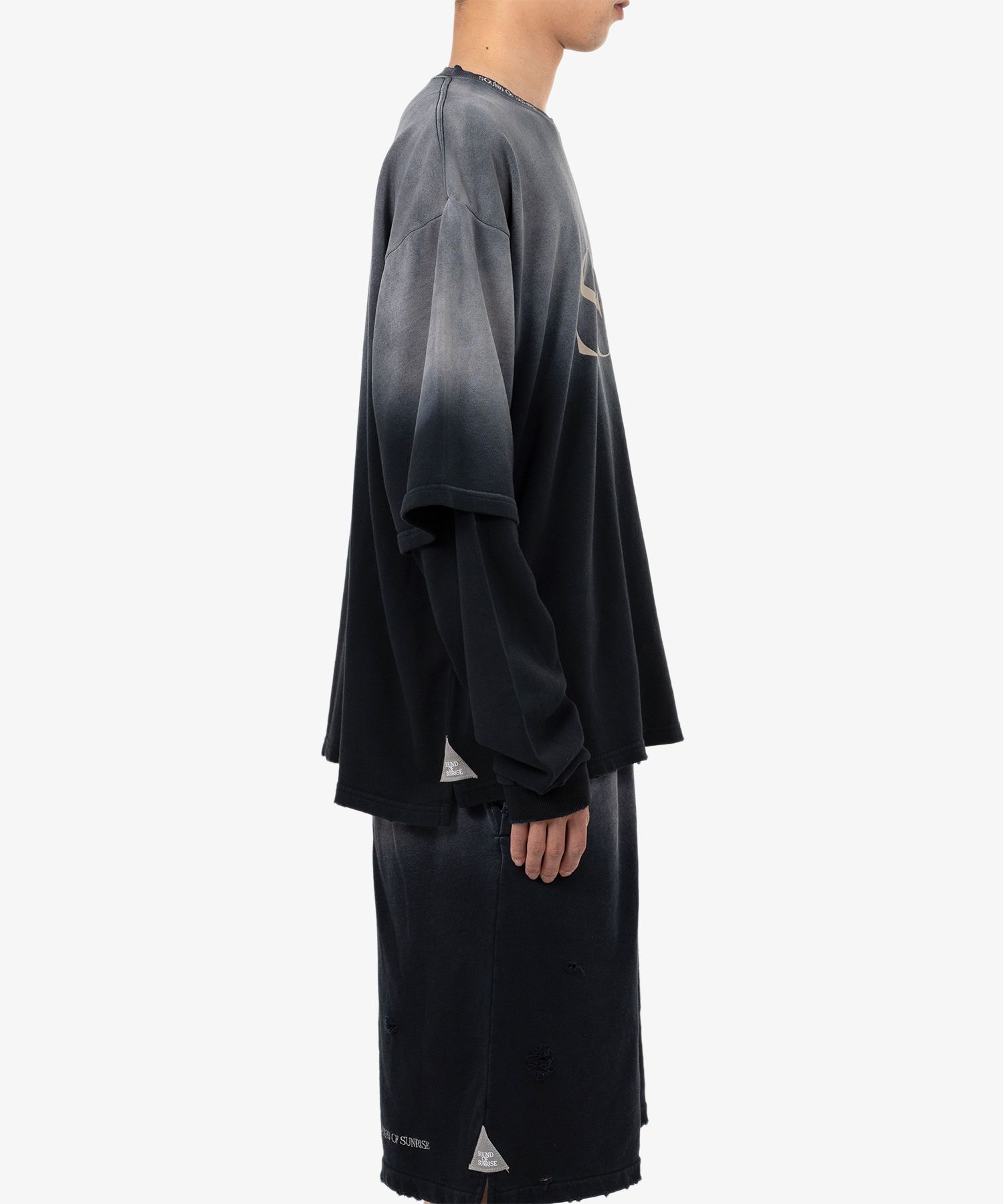 S.O.S Sun Faded Like Layered Sweatshirt