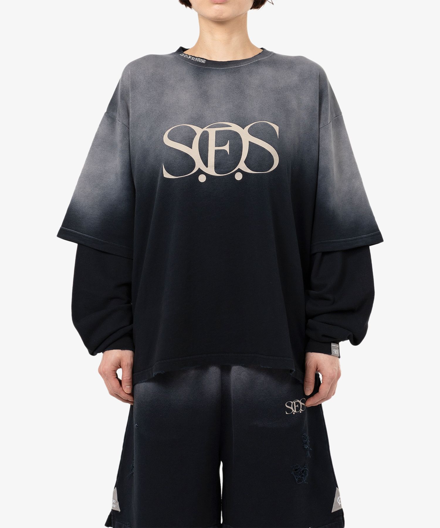 S.O.S Sun Faded Like Layered Sweatshirt