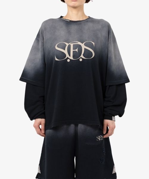 S.O.S Sun Faded Like Layered Sweatshirt