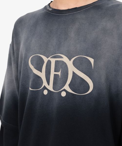 S.O.S Sun Faded Like Layered Sweatshirt