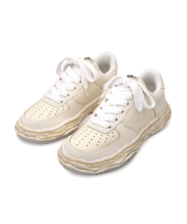 "WAYNE" OG Sole Cracking Leather Low-top Sneaker